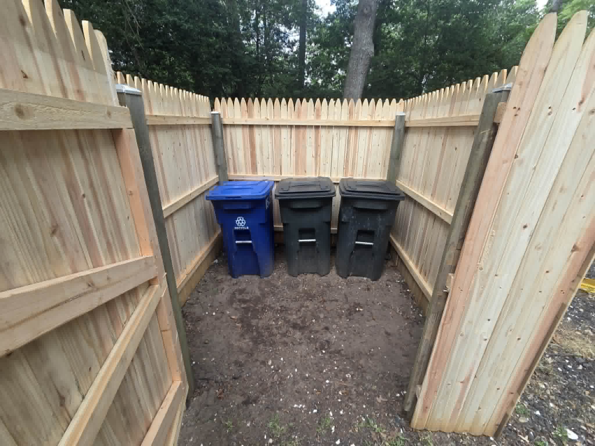 Completed fenced enclosure